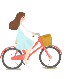 骑车女孩少女自行车单车飘逸头发郊游gif图素材