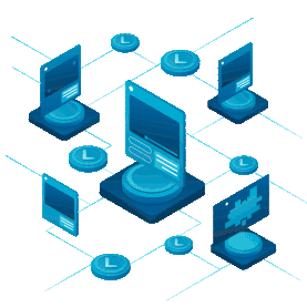 区块链数据信息立体2.5D网络安全科技蓝色gif图素材