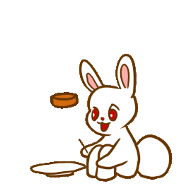 中秋节中秋兔子吃月饼表情包可爱彩色gif图素材