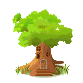森林童话木屋树屋小屋卡通绿色gif图素材图片