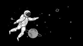 太空星空黑白宇航员宇宙星球探索视频背景gif图素材