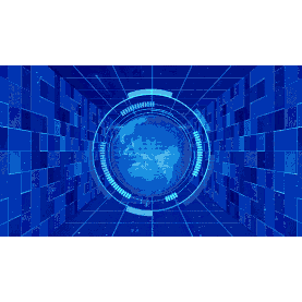 蓝色马赛克空间移动地球大数据科技视频背景gif图素材