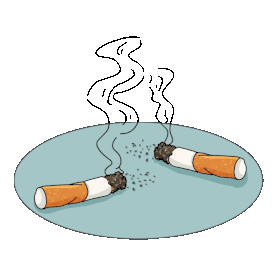 烟头烟蒂熄灭禁止吸烟吸烟有害身体健康gif图素材