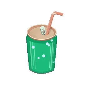 汽水易拉罐吸管饮料饮品绿色gif图素材图片