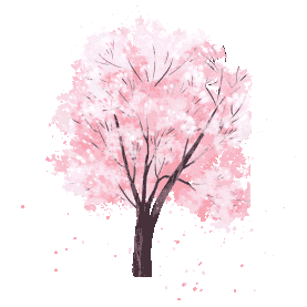粉色花树飘落花瓣花朵花浪漫gif图素材