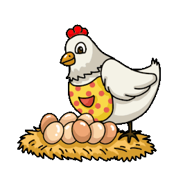 母鸡孵小鸡可爱彩色gif图素材