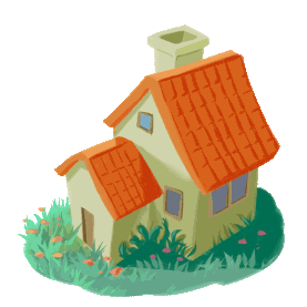 童话房屋小屋草坪gif图素材