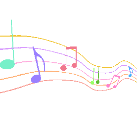 音乐音符彩色五线谱gif图素材