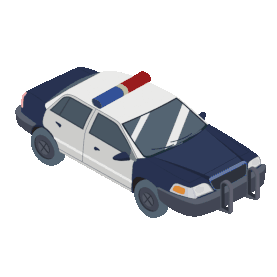 警车闪烁扁平彩色行驶执法gif图素材图片