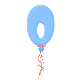 气球数字0蓝色礼花gif图素材