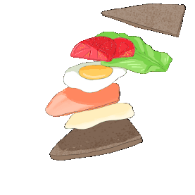 美味早餐三明治美食食物彩色gif图素材