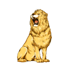 嘶吼金色狮子动物gif图素材