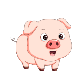 小猪眨眼可爱粉色动物gif图素材