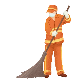 环卫工人清洁工打扫清洁环境卫生扫地gif图素材