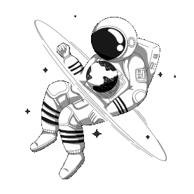 宇航员 航天航空黑白星星太空gif图素材