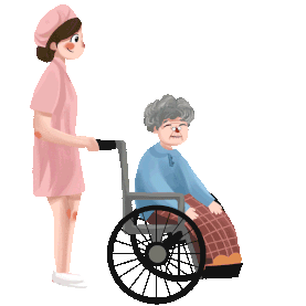 老奶奶养老院养老护士帮推轮椅gif图素材图片