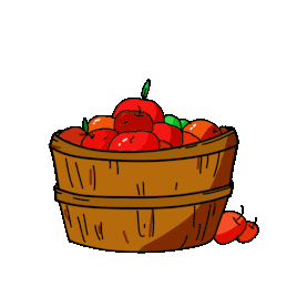 秋天丰收水果一桶苹果动图gif