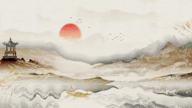 山水风景古风山峰中国风视频背景gif图素材图片