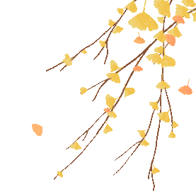秋天秋季银杏叶银杏树树枝枝叶枝条下落飘落黄色gif图素材