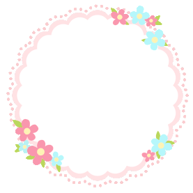 清新花朵树叶圆形边框文本框粉色gif图素材图片
