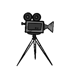 电影摄像机放映机黑白gif图素材