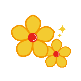 春节黄色花朵花瓣贴纸图片