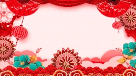 春节喜庆背景中国风红色剪纸风视频背景gif图素材
