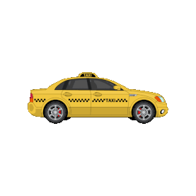 黄色出租车交通工具汽车gif图素材