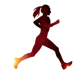 运动健身女性跑步跑锻炼剪影红色渐变gif图素材