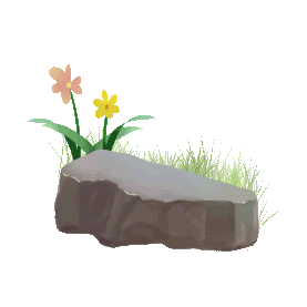 草丛小花石头岩石gif图素材