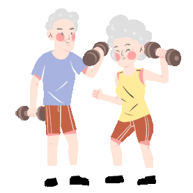 老年人运动锻炼老年生活杠铃gif图素材
