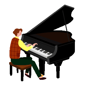 钢琴家演奏表演弹钢琴音乐男士gif图素材
