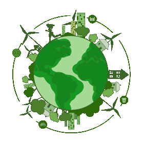 绿色低碳节能环保生活地球旋转可循环gif图素材图片