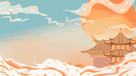 古建筑国潮中国风景色云纹蓝天白云视频背景gif图素材