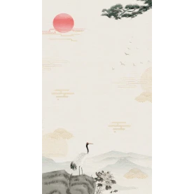 重阳节重阳仙鹤古风背景中国风群山竖版视频背景海报gif图素材图片