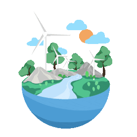 低碳生活清洁可再生能源持续发展风电环保gif图素材