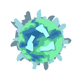 绿色环保可循环可再生地球剪纸gif图素材