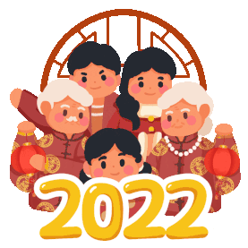 过年2022喜庆庆祝团圆合影拜年全家福gif图素材图片