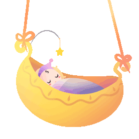 婴儿摇篮睡觉黄色gif图素材