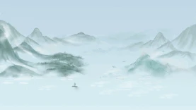 古风山水背景中国风青色水墨简约视频背景gif图素材图片