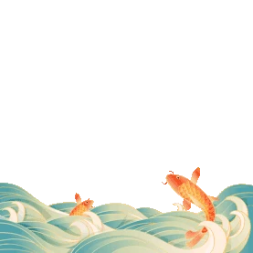 跳跃的锦鲤国潮彩色gif图素材图片