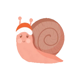 卡通风格冬季动物冬天蜗牛