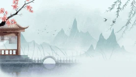 中国风水墨山水江南下雨天视频背景gif图素材