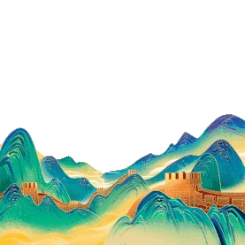 万里长城千里江山图国潮自然风景地标gif图素材图片