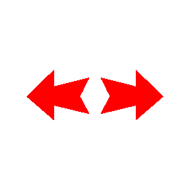 红色双向箭头方向符号图标
