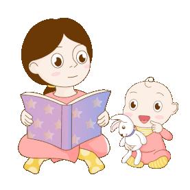 看书妈妈宝宝婴儿教育互动亲子gif图素材