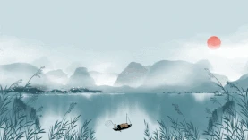 水墨山水画中国风视频背景gif图素材
