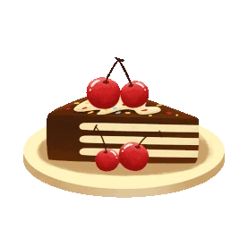 甜品下午茶樱桃味的蛋糕美味彩色gif图素材