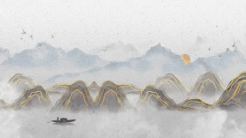 山水画视频背景国潮彩色gif图素材
