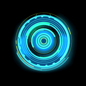 科幻光效圆环旋转科技蓝色赛博朋克gif图素材